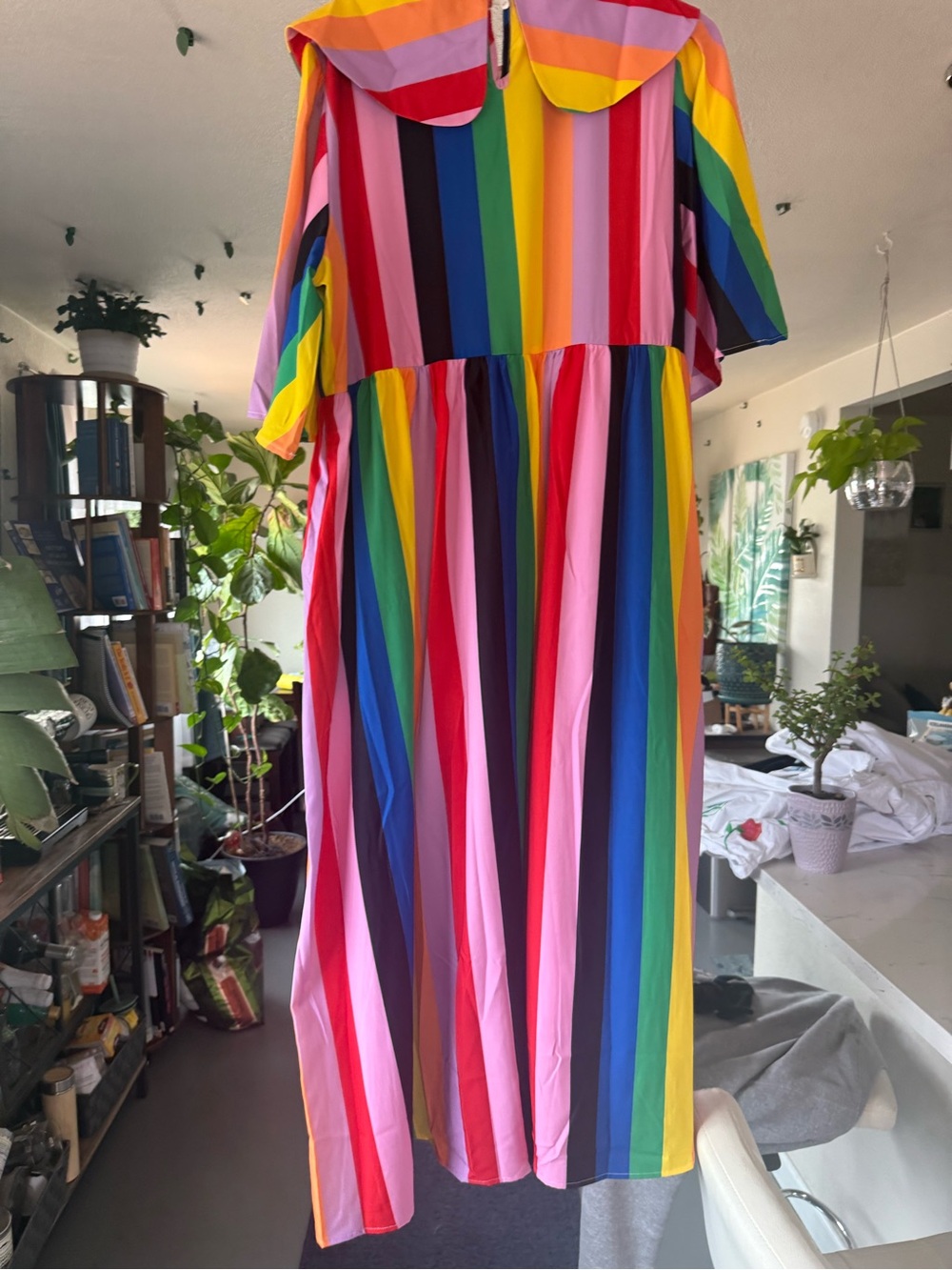 Dressed in Lala: Neverland Dress in Rainbow Candy Stripe - NEW! - Picture 7 of 8